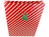 Gift Bag - CHRISTMAS - Red Green Stripes - 460x320x100mm