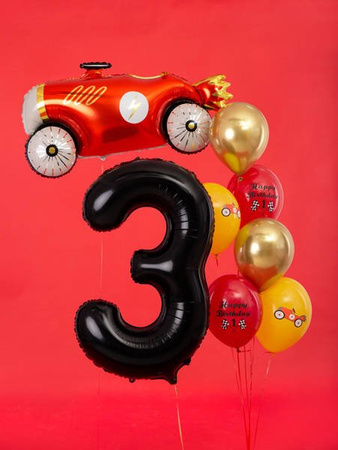 Foil balloon - Number "3" - Black - 86 cm