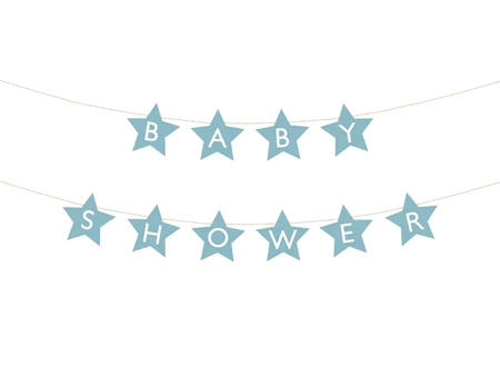 Paper banner - Baby shower - Light blue - 290 x 16.5cm