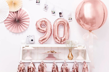 Foil balloon - Number "0" - Pink gold - 35 cm 