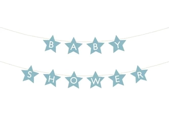 Paper banner - Baby shower - Light blue - 290 x 16.5cm