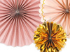 Decorative rosettes - Pink + gold - 13, 25, 32 cm - 3 pcs.