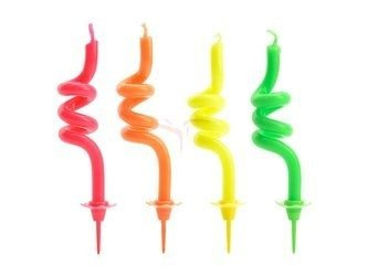 Birthday candles - Twisted - 8 cm - 4 pieces