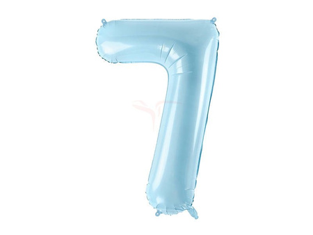 Foil balloon - Number "7" - Light blue - 86cm 