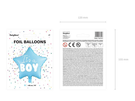 Foil balloon - Blue Star - It's a Boy - 48 cm