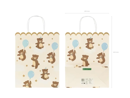 Gift bag - Bears - 26 x 32.5 x 13 cm - 1 item.