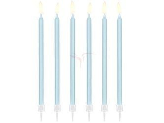 Birthday candles - Smooth - Blue - 14cm - 12 pieces