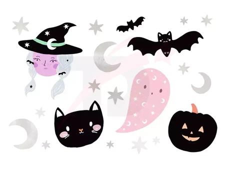 Halloween washable tattoos - 20 pcs.