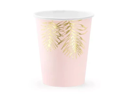 Cups - Leaves - Light Pink - 220 ml - 6 pcs