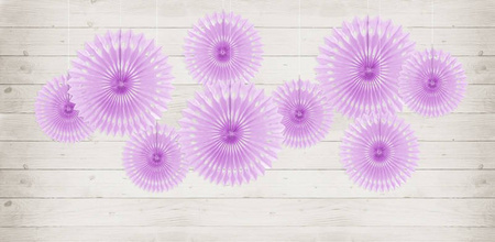 Decorative rosettes - Lavender - 20, 25, 30 cm - 3 pieces