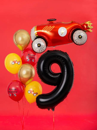 Foil balloon - Number "9" - Black - 86 cm