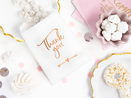 Candy Bags - Thank You - Pink Gold - 13 x 14 cm - 6 pieces