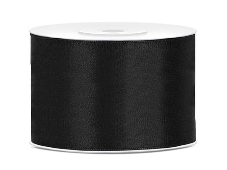 Satin ribbon - Black - 50mm / 1m