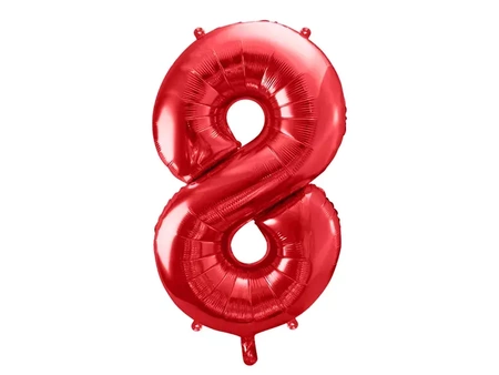 Foil balloon Numeral "8" Eight - 86 cm - red