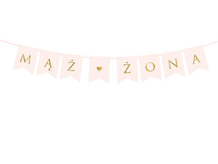 Banner - Husband ♥ Wife - Light pink - 15 x 110 cm