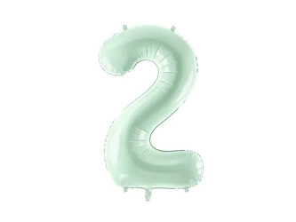 Foil balloon - Number 2 - Light green - 72cm