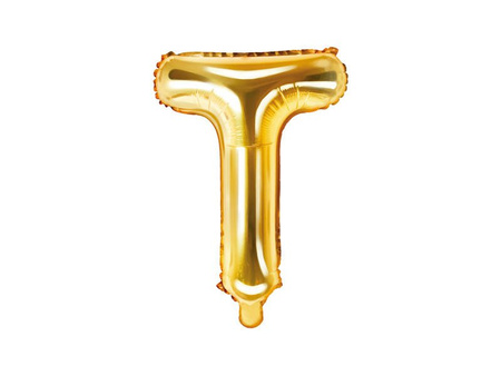 Foil balloon - Letter "T" - Gold - 35 cm