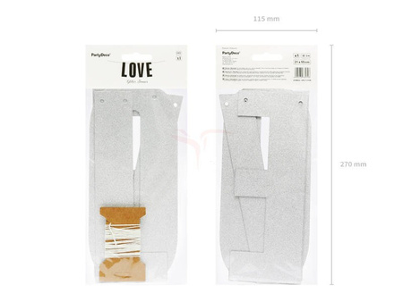 Paper Banner - Love - Silver - Brocade - 21 x 55 cm