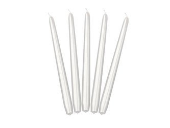 Tapered Candles - Pearl - Metalized - 24cm - 10 pieces