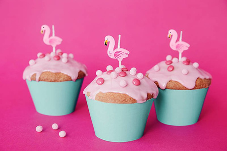 Birthday candles - Flamingos - 3 cm - 5 pieces