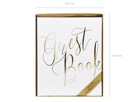 Guest Book - Guest Book - White - Gold - 20 x 24.5 cm - 22 pages