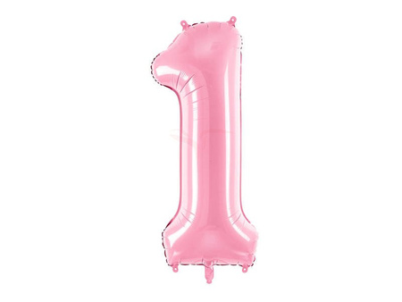 Foil balloon - Number "1" - Pink - 86cm 