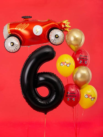 Foil balloon - Number "6" - Black - 86 cm