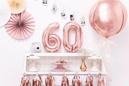 Foil balloon - Number "6" - Pink gold - 35 cm 