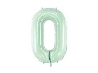 Foil balloon - Number 0 - Light green - 72cm