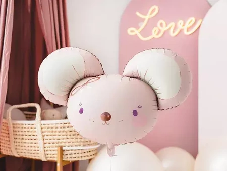 Foil balloon - Mouse - 96x64 cm - light pink