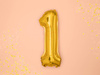 Foil balloon - Number "1" - Gold - 35 cm 