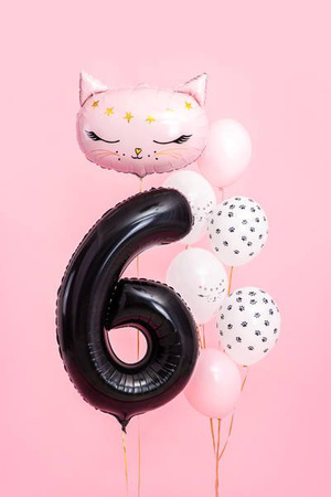 Foil balloon - Number "6" - Black - 86 cm