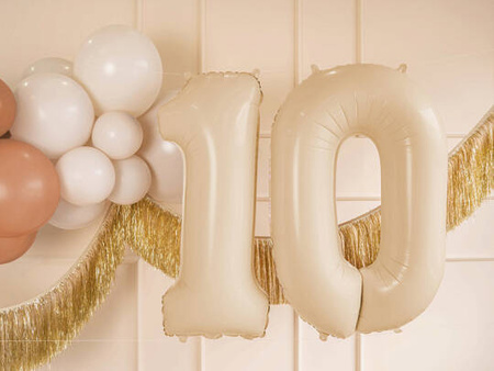 Foil balloon - Number 0 - beige - 72 cm