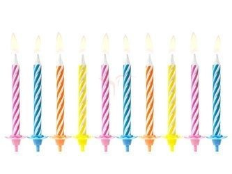 Birthday candles - Classic - Colorful - 6cm - 10 pcs.