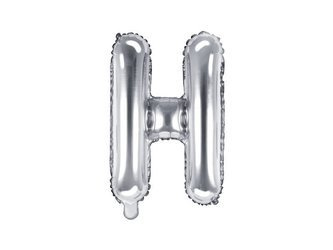 Foil balloon - Letter "H" - Silver - 35 cm