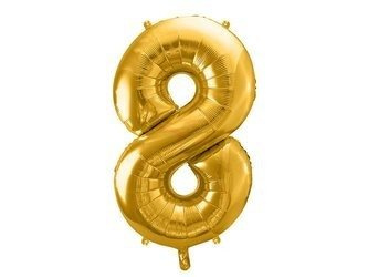 Foil balloon - Number "8" - Gold - 86 cm