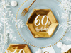 Birthday plates - 60th Birthday! - Gold - 6 pieces 