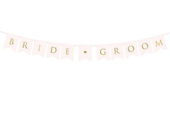 Banner - Bride ♥ Groom - Light pink - 15 x 155 cm