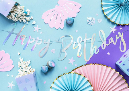 Birthday Banner - Happy Birthday - Iridescent - 16.5 x 62 cm