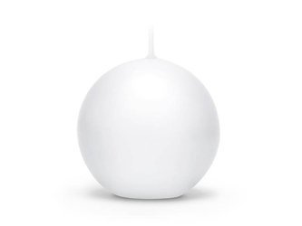 Ball Candle - Matte - White - 8cm - 1 piece