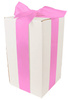 WHITE CARDBOARD BOX - with pink ribbon - 25x15x15cm