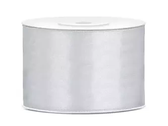 Satin Ribbon - Silver - 50mm x 25m