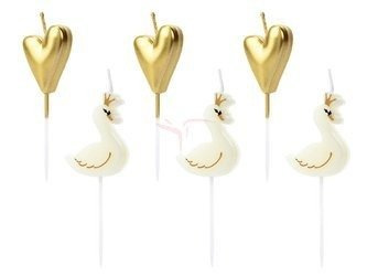 Birthday candles - Lovely Swan - 3.5 - 4cm - 6 pieces