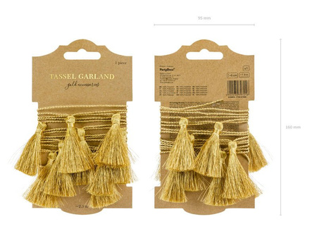 Fabric garland - Tassels - Gold - 1.9 m