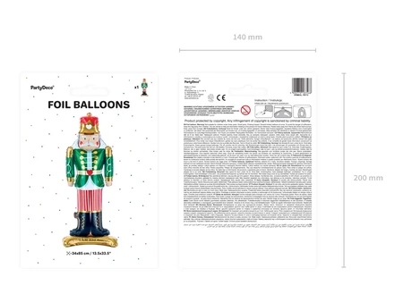 Foil balloon, standing - Nutcracker - 34x85 cm