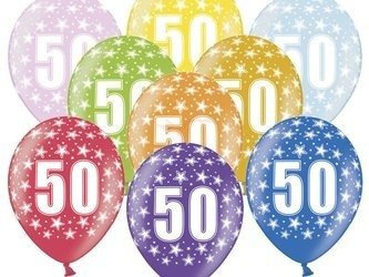 Strong 30cm Balloons - 50th Birthday - Metallic Mix - 50 pieces