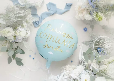 Foil Balloon - Holy Communion - 45 cm - Blue