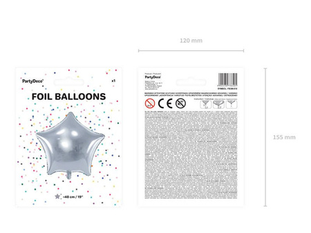 Foil balloon - Star - Silver - 48 cm