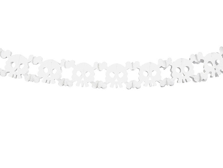 Paper Garland - Skulls - White - 300cm