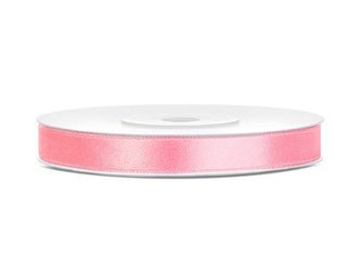 Satin ribbon - Light pink - 6 mm x 25 m